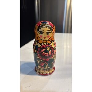 Russian Matryoshka Nesting Dolls, Hand Painted Floral Set 3